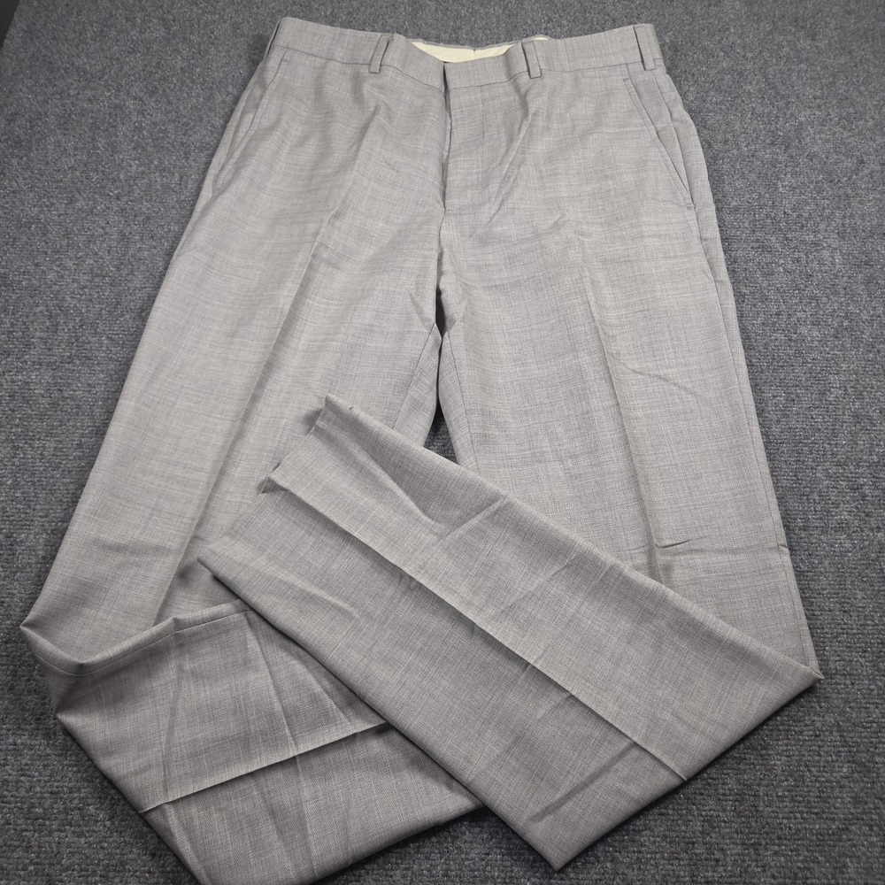 Brooks Brothers Dress Pants Mens 36 (Fit 34x34) Gray Wool Crosshatch Regent